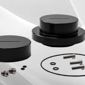Permeability Cell Top Cap/Base Pedestal Set, Anodized Aluminum
